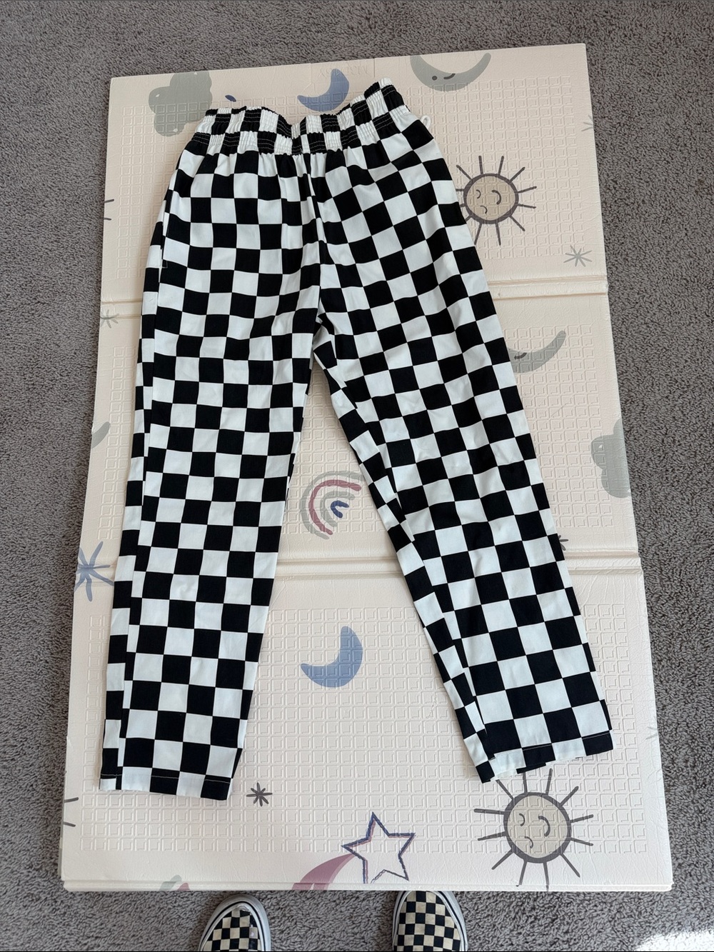 Women's/Unisex small Cookman Black & White Checkered Straight-Leg Pants Never wn